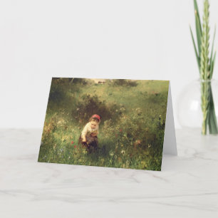Tarjeta Un joven Chica en un campo