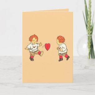 Tarjeta Un Juego de Amor al Estilo Vintage de San Valentín