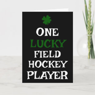 Tarjeta Un jugador de hockey sobre hierba afortunado día d