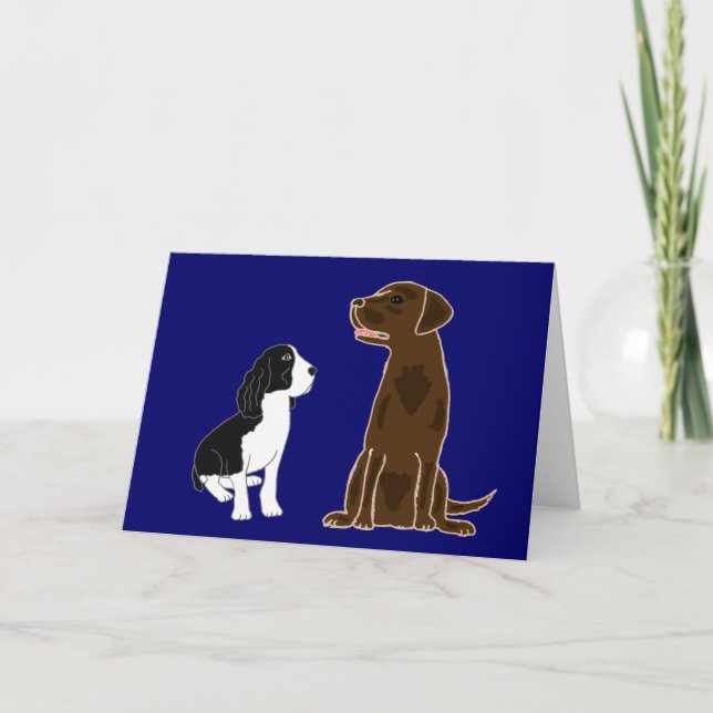 Tarjeta Un laboratorio Notecards del perro de aguas y del (Anverso)