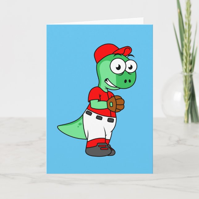 Tarjeta Un lanzador de béisbol paquicefalosaurio. (Anverso)