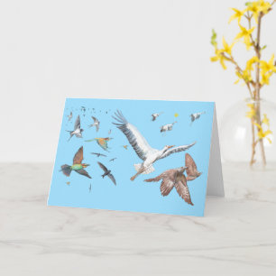 Tarjeta Un largo viaje por el Ilustracion de las aves migr