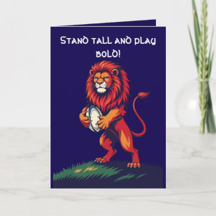 Tarjeta Un León Rampante Rojo Audaz se Levanta