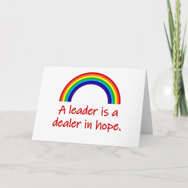 Tarjeta Un Líder Es Un Comerciante De Esperanza (Anverso)