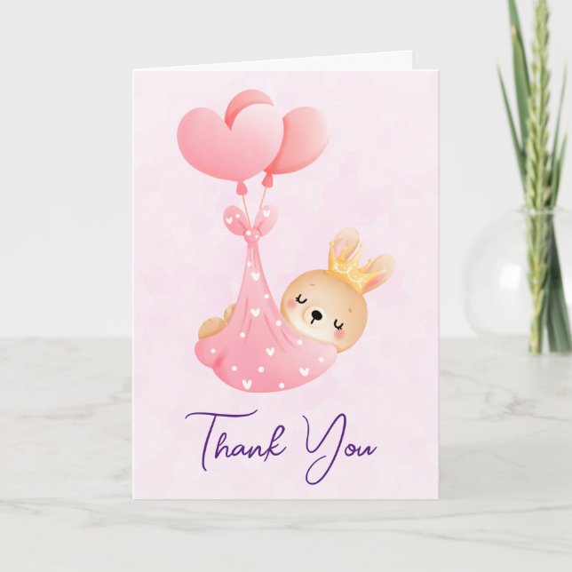 Tarjeta Un lindo conejo bebé en una manta de corazón graci (Anverso)