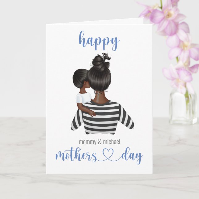 Tarjeta Un lindo día feliz de las madres desde su hijo (Orquídea)