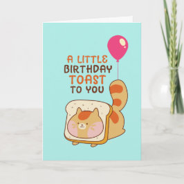 Tarjeta Un lindo gato que ama de cumpleaños Tostada de com