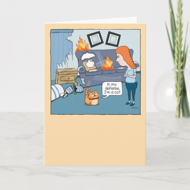 Tarjeta Un lindo y gracioso cumpleaños de gato malo y dest (Anverso)