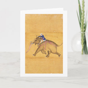 Tarjeta Un Mahout que monta un elefante, del Clive grande