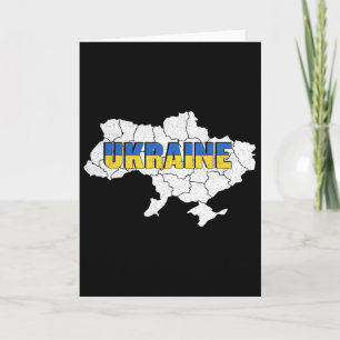 Tarjeta Un mapa ucraniano y bandera de Ucrania