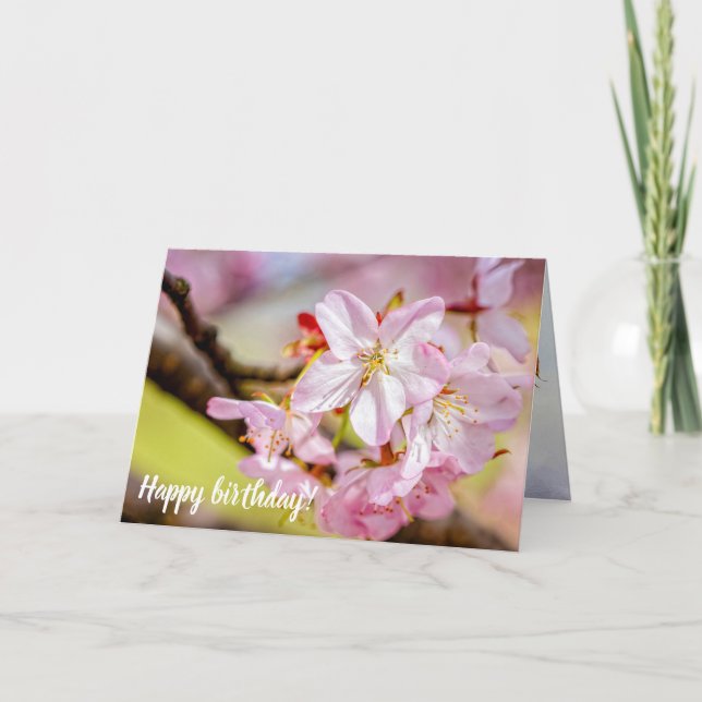 Tarjeta Un Maravilloso Montón De Flores De Sakura Rosa En  (Anverso)
