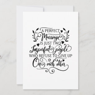 Tarjeta Un matrimonio perfecto son solo dos personas imper