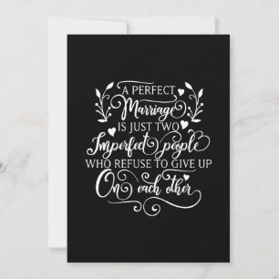 Tarjeta Un matrimonio perfecto son solo dos personas imper