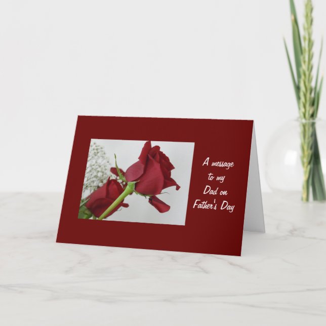 Tarjeta Un mensaje al Día de mi Padre (Anverso)