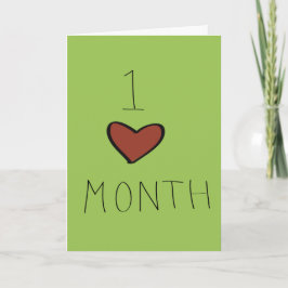 Tarjeta Un mes de aniversario