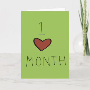 Tarjeta Un mes de aniversario