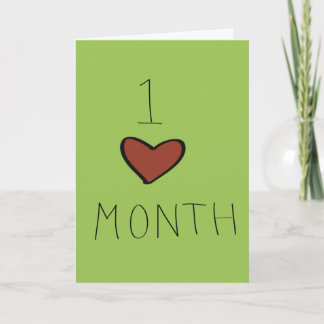 Tarjeta Un mes de aniversario
