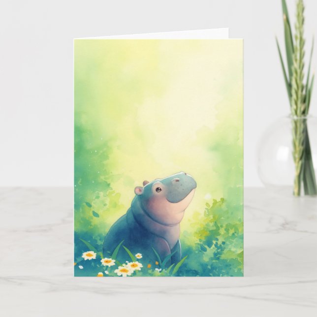 Tarjeta Un momento tranquilo de Hippo (Anverso)