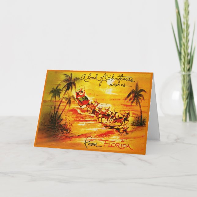 Tarjeta Un montón de deseos de Navidad desde Florida (Anverso)