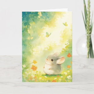 Tarjeta Un mundo de maravillas de chinchilla en una prader