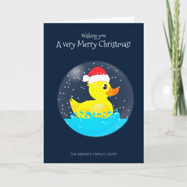 Tarjeta Un muy Feliz Duck de Goma de Nieve (Anverso)