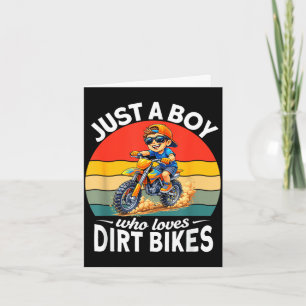 Tarjeta Un niño que ama las motos de cross enduro para niñ