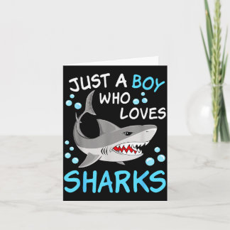 Tarjeta Un niño que ama tiburones divertido animal marino