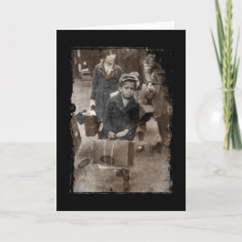 Tarjeta Un niño que atrapa una maleta