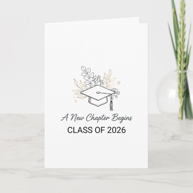 Tarjeta Un Nuevo Capítulo Comienza Clase de 2026 (Anverso)
