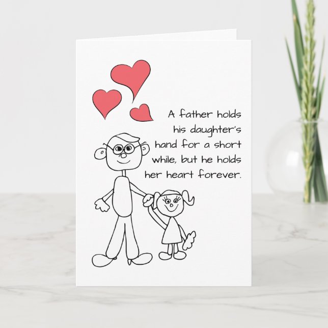 Tarjeta Un padre sostiene la mano de su hija (Anverso)