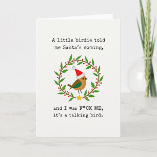 Tarjeta Un Pajarito Me Dijo Santa