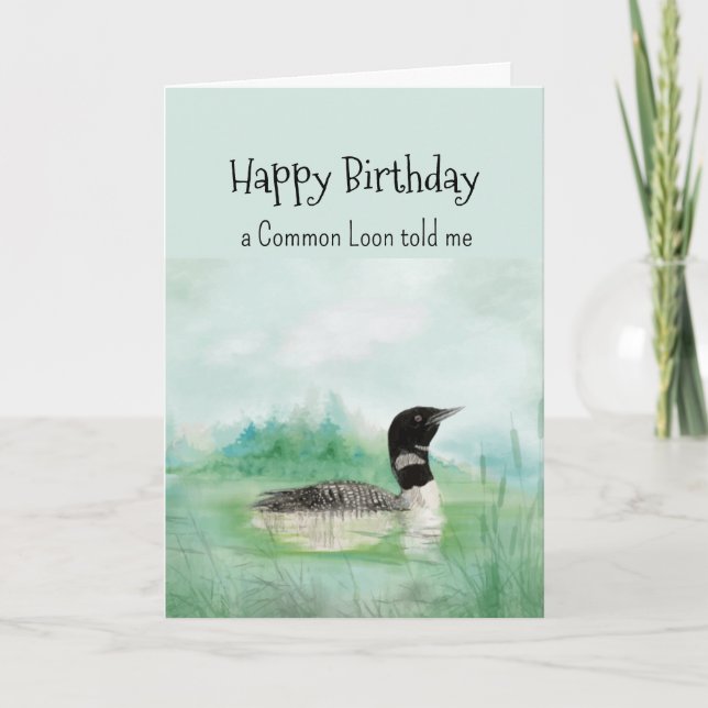 Tarjeta Un pájaro divertido de cumpleaños para una persona (Anverso)