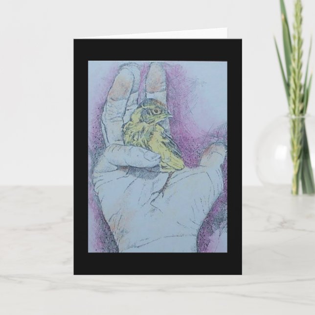 Tarjeta un pájaro en la mano ....... (Anverso)