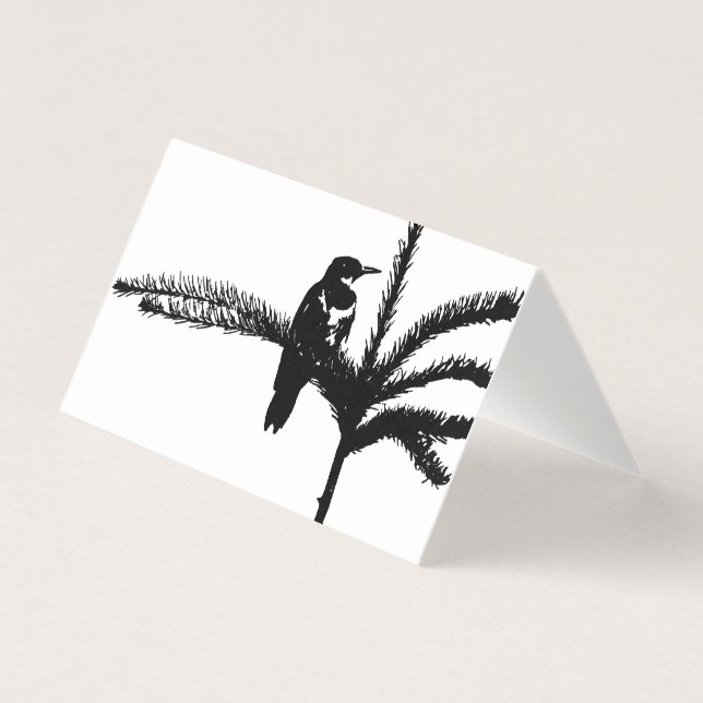 Tarjeta Un pájaro en una rama (Anverso)