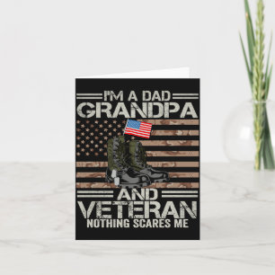 Tarjeta Un papá abuelo y veterano bandera de camuflaje pad