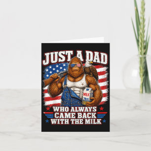 Tarjeta Un papá que volvió con la leche Bigfoot Papá