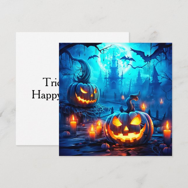 Tarjeta Un Par De Calabazas De Malas Conductas Feliz Hallo (Anverso / Reverso)