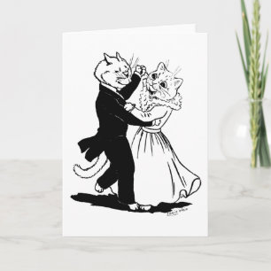 Tarjeta Un par de gatos bailando, Louis Wain