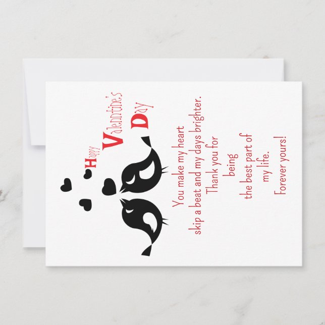 Tarjeta Un par de pájaros negros (Anverso)