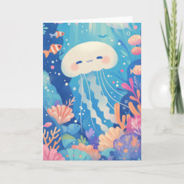 Tarjeta Un paraíso feliz de las medusas