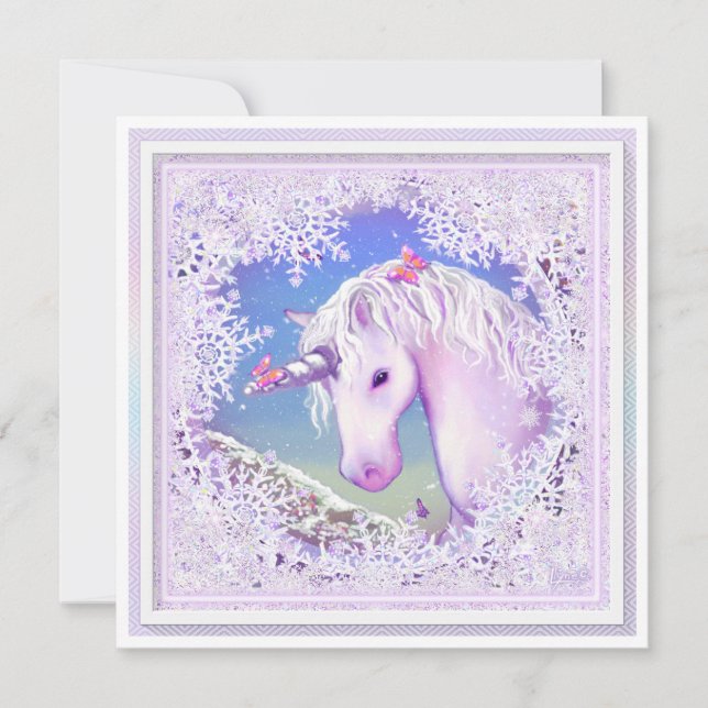 Tarjeta Un paraíso violeta y nieve (Anverso)