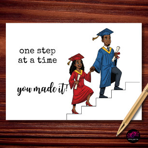 Tarjeta Un Paso a la Vez Lo Lograste Felicidades Graduado