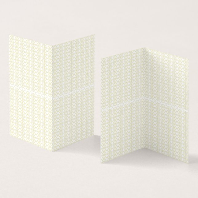 Tarjeta un patrón geométrico blanco y dorado (Interior y exterior)