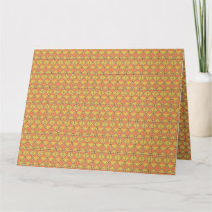 Tarjeta Un patrón simétrico naranja, amarillo y marrón con
