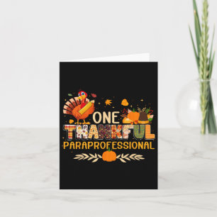 Tarjeta Un pavo de otoño para un paraprofesional agradecid