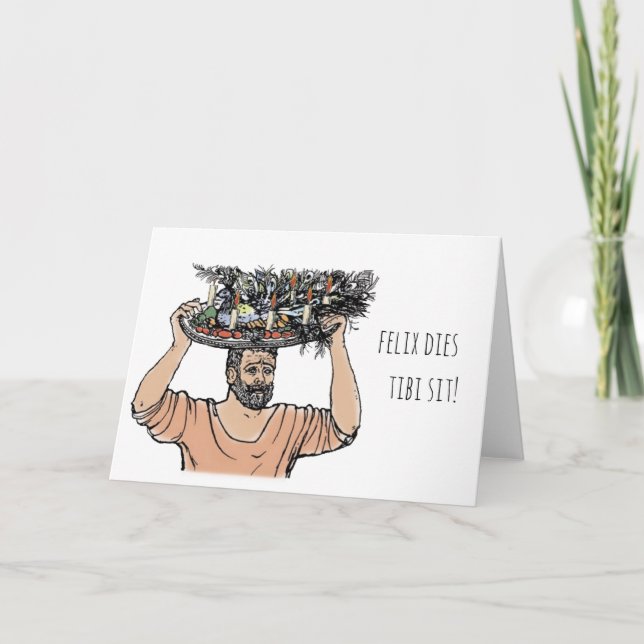 Tarjeta Un pavo real de cumpleaños de Grumio (Anverso)