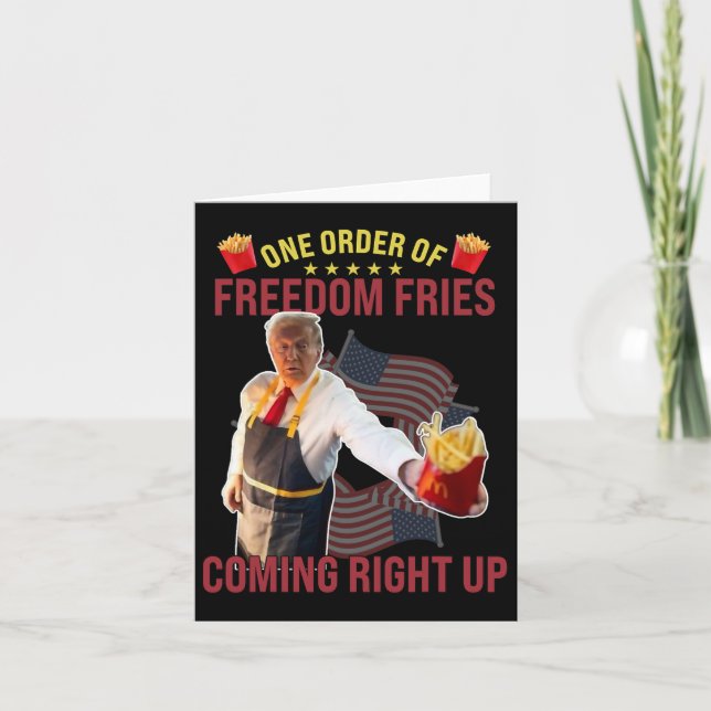 Tarjeta Un pedido divertido de Freedom Fries en camino  (Anverso)