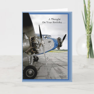 Tarjeta Un pensamiento de cumpleaños... Trimotor