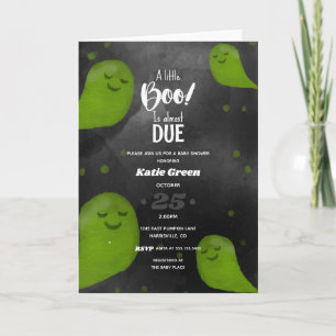 Tarjeta Un pequeño Boo Verde Feliz Halloween Baby Shower
