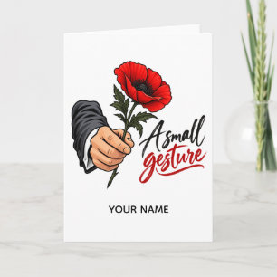 Tarjeta Un pequeño gesto: regalo de amapola roja